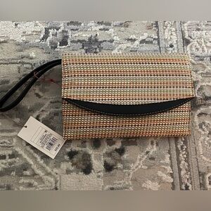 a new day multi-colored woven clutch wristlet
